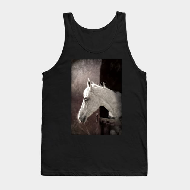 White Horse, portrait Tank Top by vandokkumburg